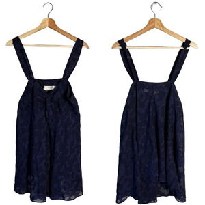 Vtg Victoria's Secret Sheer Babydoll Chemise Dress Women's Small Navy Gold Label